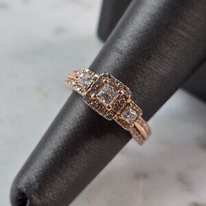 Exquisite Womens Vintage Estate 14K Rose Gold Vera Wang Diamond Ring 5.6g E6548